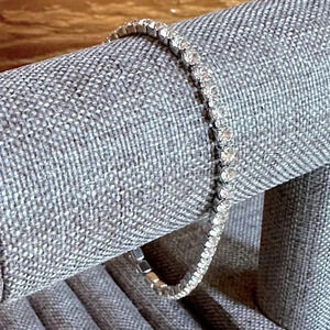 Waterproof Clear CZ Stainless Steel Tennis Bracelet April Birthstone